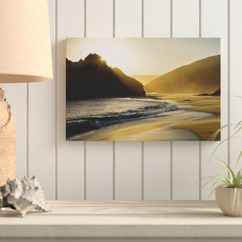 Coucher de soleil à Big Sur - reproduction d'art sur toile, H 18 po x l 27 po x P 1,5 po