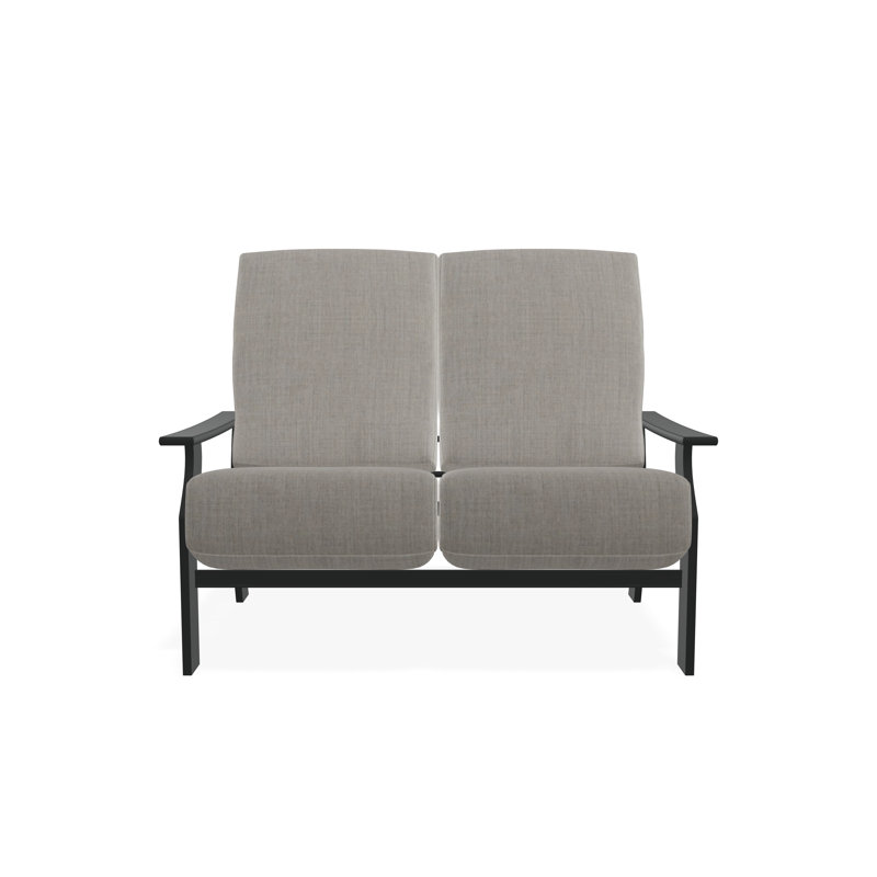 Causeuse à deux places avec siège en polymère St. Catherine, Argent coulé Sunbrella®, Graphite