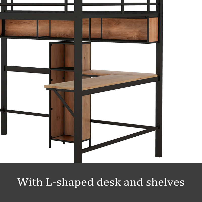 Lit mezzanine double pour enfants Donelle