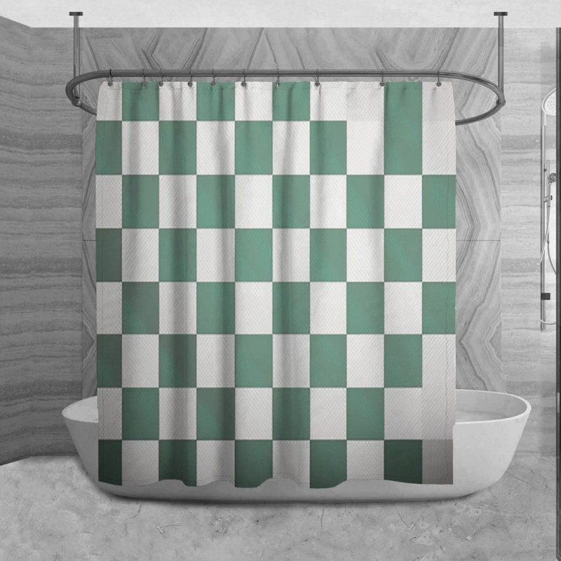 Rideau de douche à carreaux Mylowe, H 73 po x l 70 po