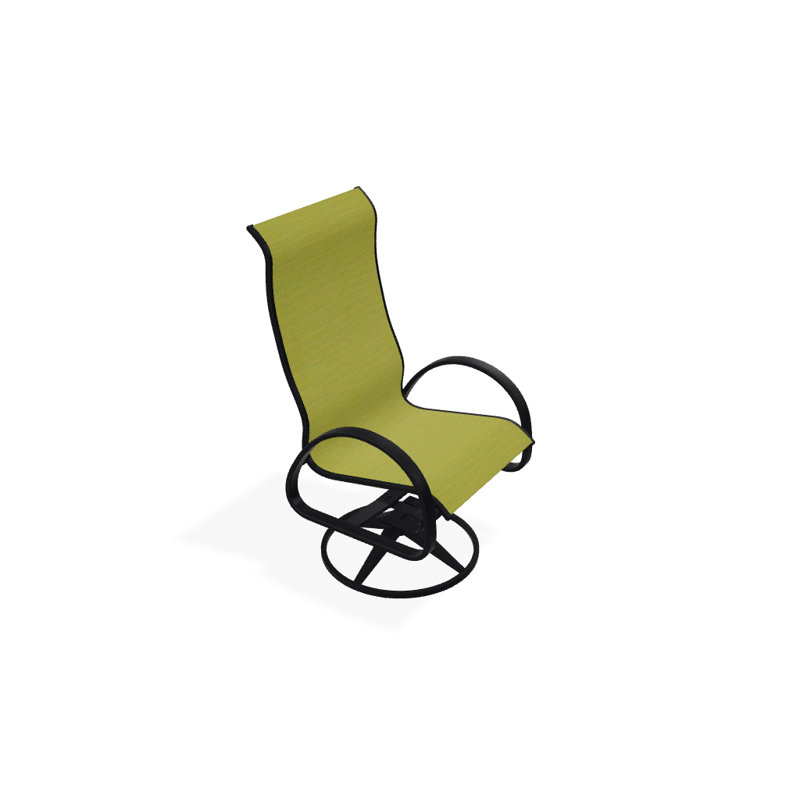 Fauteuil de patio pivotant Hiraku, Lime 38D Sunbrella®, Noir texturé