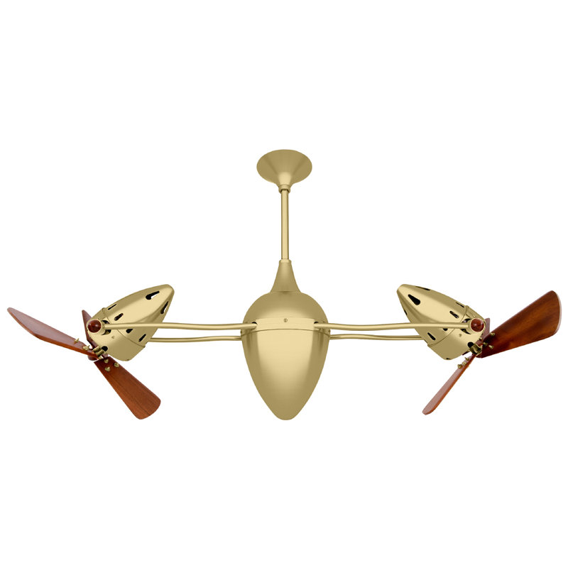 48" Ar Ruthiane 3 Blade Ceiling Fan, Brushed Brass