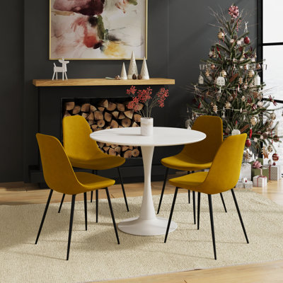 Careyann 4 - Person Pedestal Dining Set