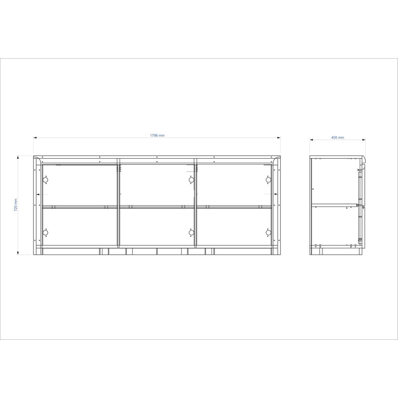 Pisa 180cm Solid Wood Sideboard