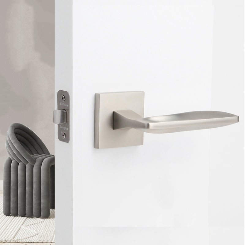 Poignée de porte intérieure Canal Modern, Gauche, Passage, Nickel satiné