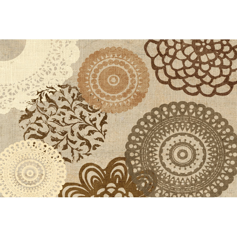 Brown Medallions - Wrapped Canvas Print, 20cm H x 30cm W x 3.8cm D