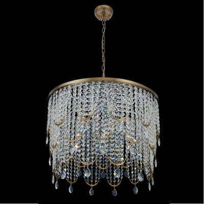 Vezzo 9 LT Winter Brass/Clear Chandelier Allegri