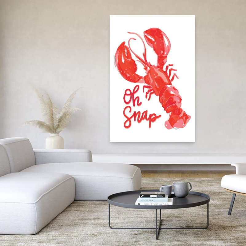 Oh Snap Lobster Lobster Coastal Art, 60" H x 40" W