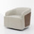 Genuine Leather Swivel Barrel Chair-534393803