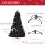 Sapin de Noël artificiel illuminé 7 pi avec branches réalistes et 1346 pointes, style Halloween noir