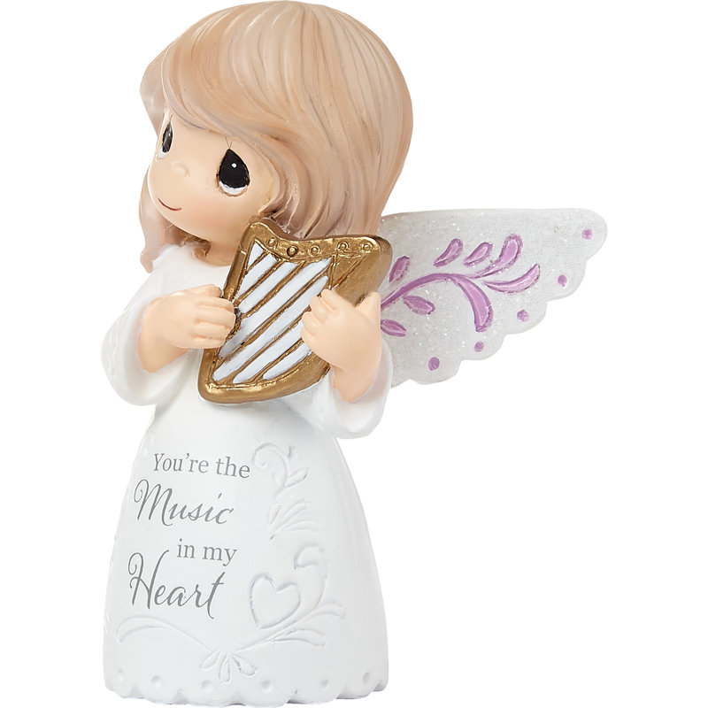 Precious Moments Angel Holding Harp Music in My Heart Miniature Figurine 2.93 Inch