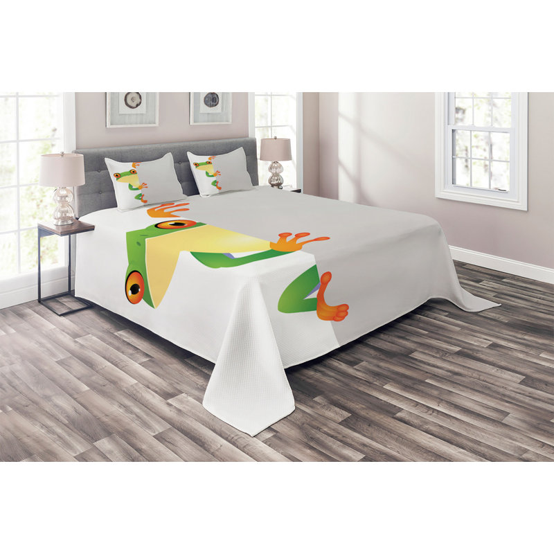 Reptile Coastal Polyester Coverlet, King Bedspread + 2 Shams
