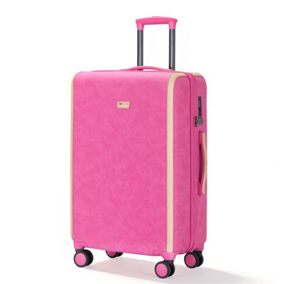 28 Inch Luggage With Spinner Wheels, PU Leather Suitcases For Women With TSA Lock
