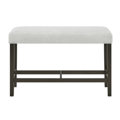 Wyncote Wood Upholstered Counter Bench, Stone Gray