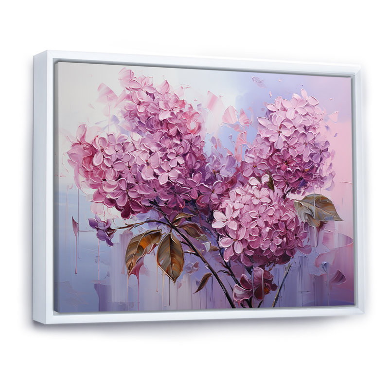 Lilas beauté dévoilée III - impression, Cadre flottant blanc, H 16 po x l 32 po x P 1 po