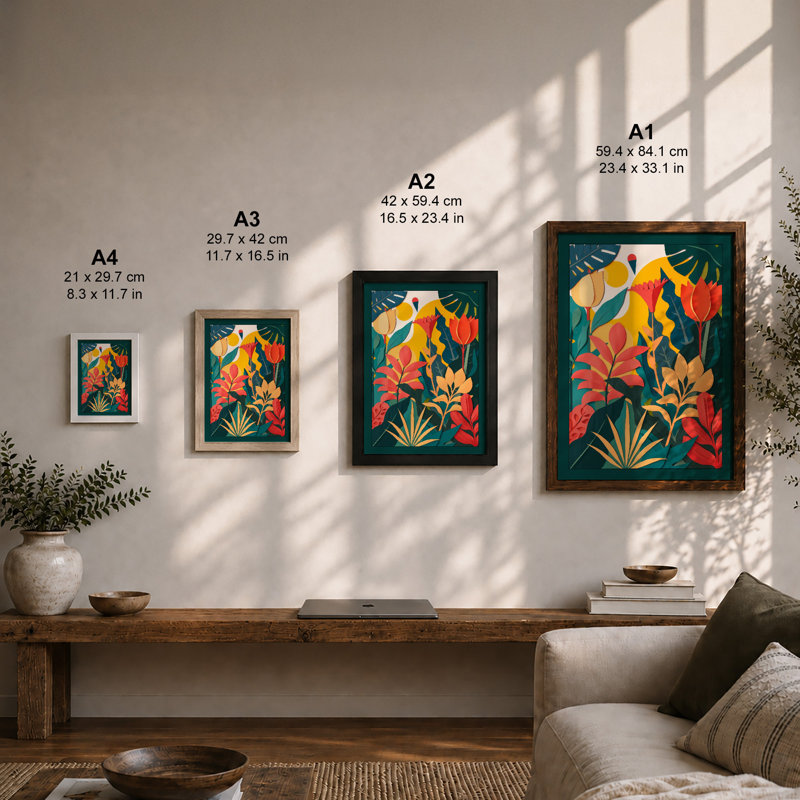 Garden Abundance Botanical - Framed Print, A3 - 42.0 x 29.7 cm, Unframed