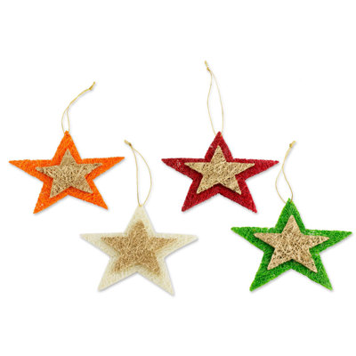 4.3'' Fabric Astrology & Stars Holiday Shaped Ornament
