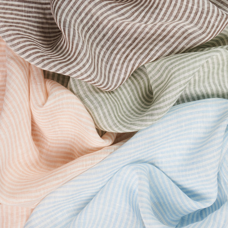 Tori Stripe Sheer Fabric, Sky