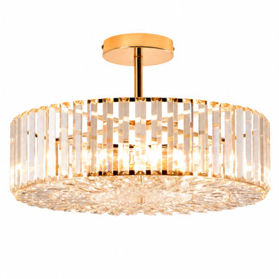 Crystal Semi Flush Mount Ceiling Light