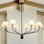Lustre classique à 8 lumières avec abat-jour en tissu noir Lustre classique / traditionnel