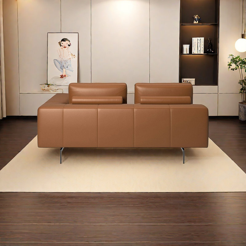 Chaise longue en similicuir lisse