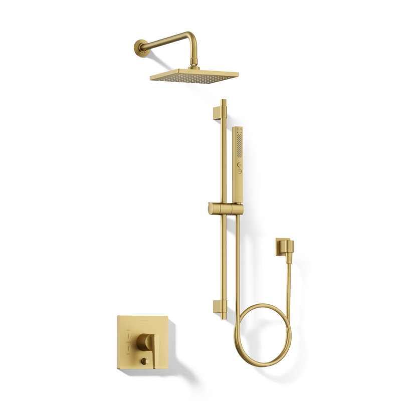 Honesty Rite-Temp Showering Kit 2.5 GPM, Brushed Brass