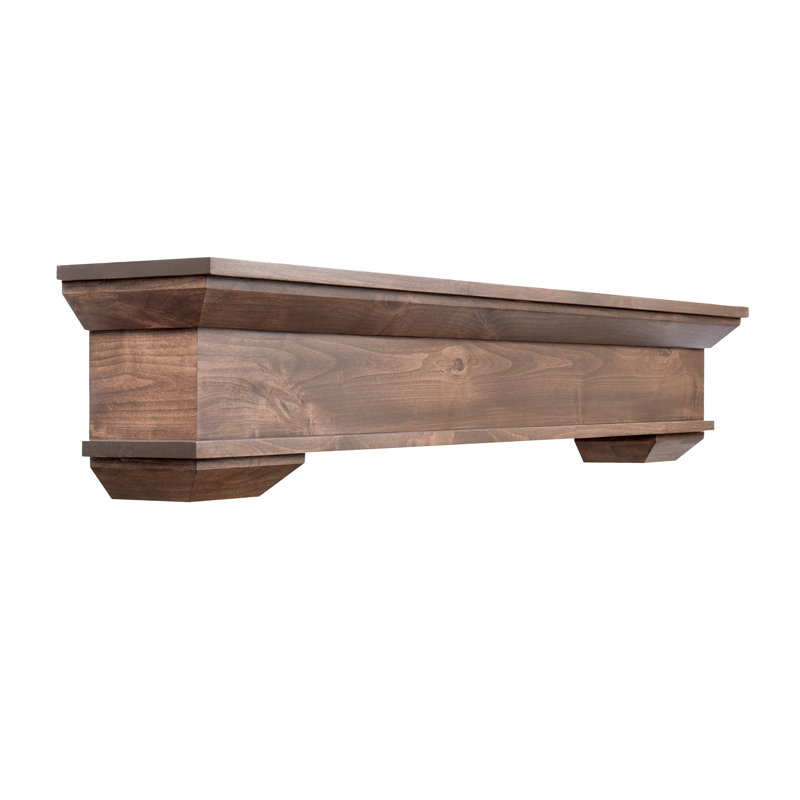 Manteau de cheminée avec corbeaux Capri, 72", Bois brun