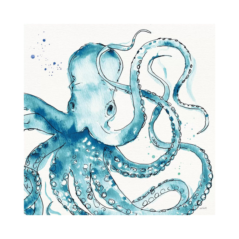 Deep Sea VIII Teal by Anne Tavoletti - Wrapped Canvas Painting, 45.72 cm H x 45.72 cm W