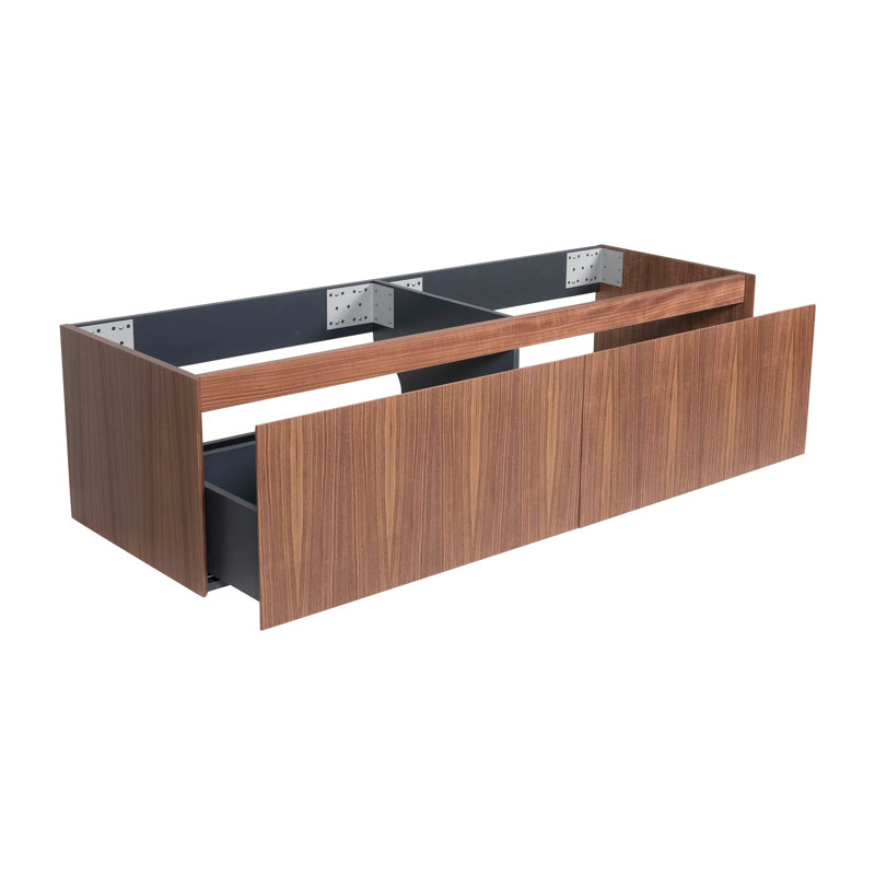Meuble-lavabo Premium, noyer, fixation murale 60 sans lavabo, 60"
