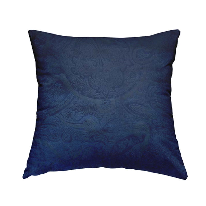 Bazile Paisley Rectangular Cushion, Navy Blue