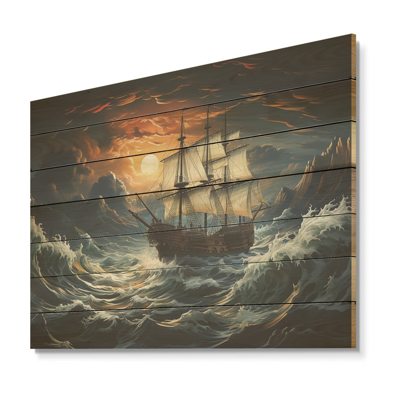Pirate Ship Legacy II - pirate sur bois, H 24 po x l 32 po x P 0,78 po