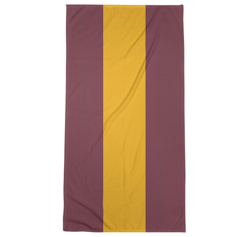 Cotton Blend Beach Towel, Burgundy/Gold