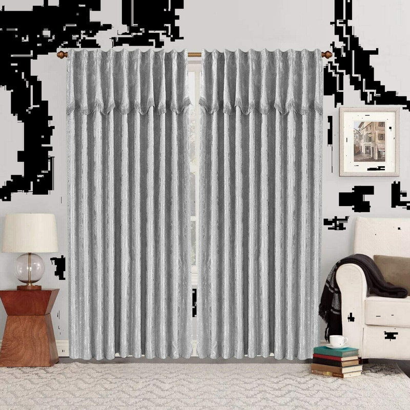 Pedoulas Room Darkening Curtain Pair, 168cm Width x 228cm Drop, Silver/Grey