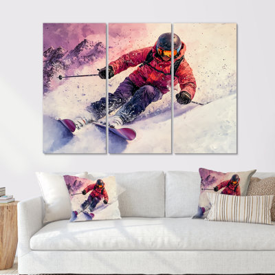 Ensemble de salon d'art mural orange pour homme