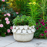Leaf Applique Woven Planter