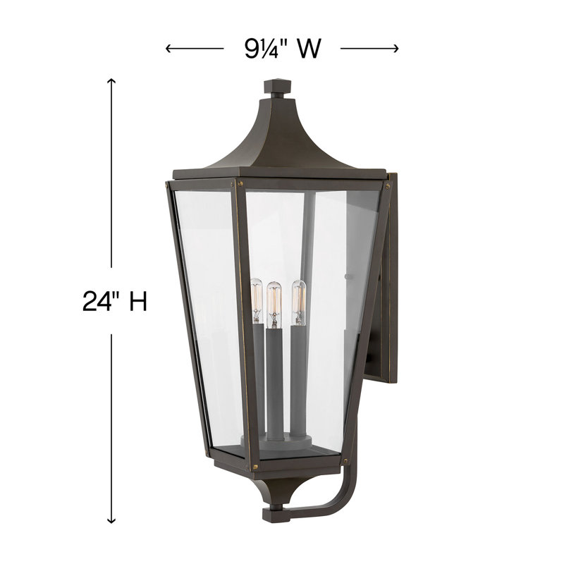 Jaymes 3-Light Outdoor Wall Lantern