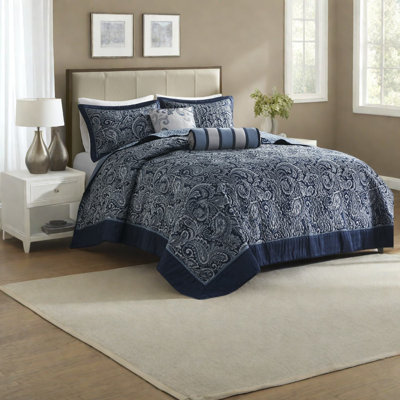Ensemble de literie réversible 5 pièces, jacquard rembourré en coton pour la maison