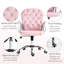 Chaise de bureau en velours, chaise de travail capitonnée à boutons avec accoudoirs rembourrés, hauteur réglable et roulettes pivotantes