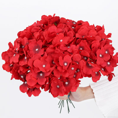 Artificial Hydrangea Flower Head With Pole