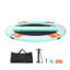 Quai flottant gonflable, plateforme de quai gonflable ronde 10 x 8 pi, tapis gonflable antidérapant avec sac de transport portable et échelle détachable, plate-forme flottante pour la piscine
