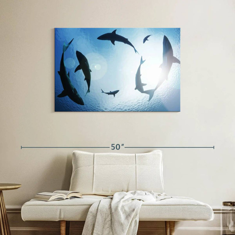 School Of Sharks, 26" H x 39" W
