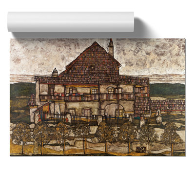 House With Shingle Roof by Egon Schiele - No Frame Painting