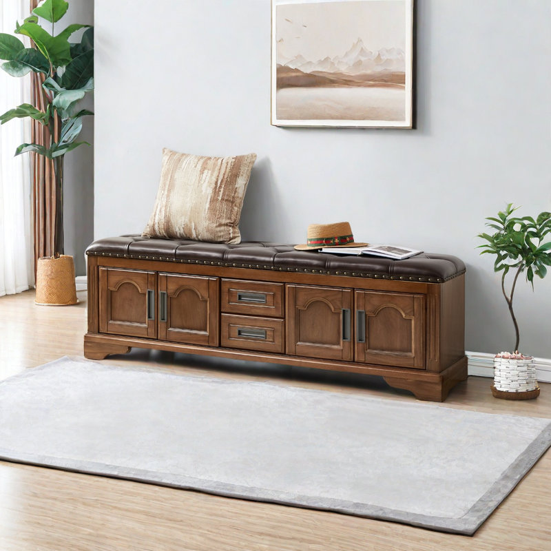 8 Pair Shoe Storage Bench, Black