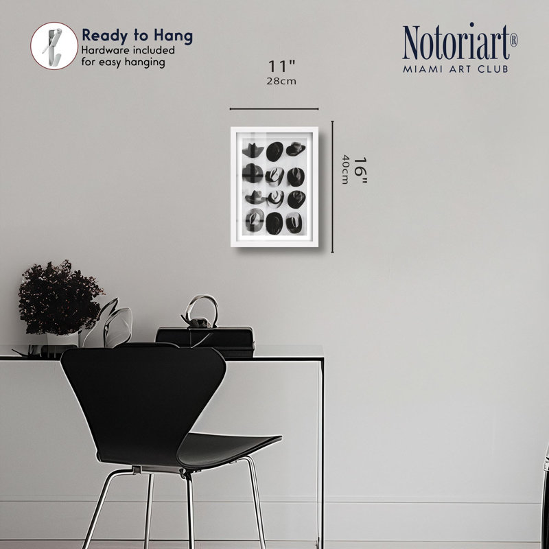 Collection Black and White Shadowbox par Notoriart, H 16 po x l 11 po, Blanc