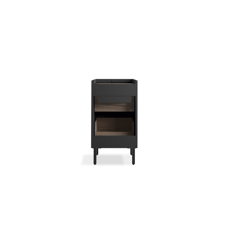 Spacity 16-3/4 In. Wall-Hung Bathroom Vanity Cabinet, Dark Steel
