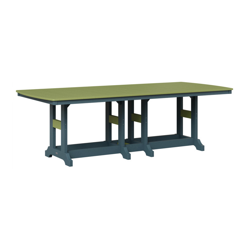 Table de salle à manger rectangulaire 96 po Berlin Gardens Garden Classic, Vert kiwi, Ardoise
