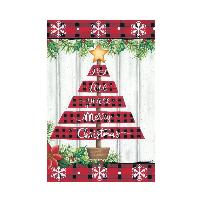 Red Buffalo Plaid Tree 1 Piece Wrapped Canvas Wall Art, 101.6 cm H x 66.04 cm W x 1.91 cm D