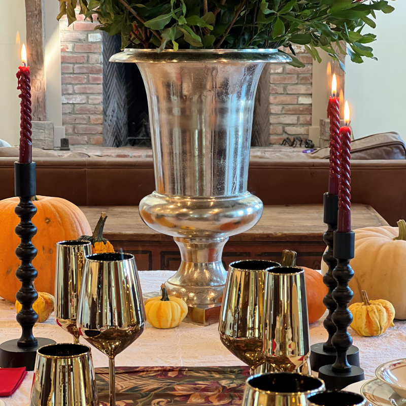 Handmade Polished Silver Metal Trophy Vase, 19 Inches