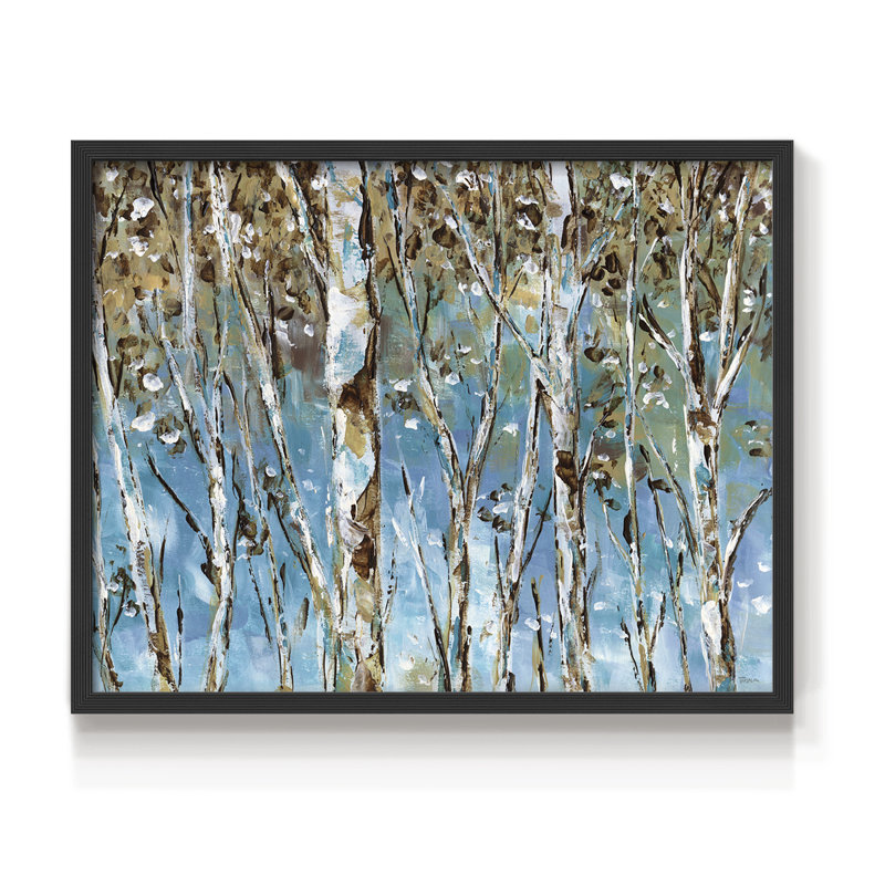 Bouleau d'hiver - reproduction encadrée - réarmable, H 22 po x l 28 po, Noir, noir, noir, noir