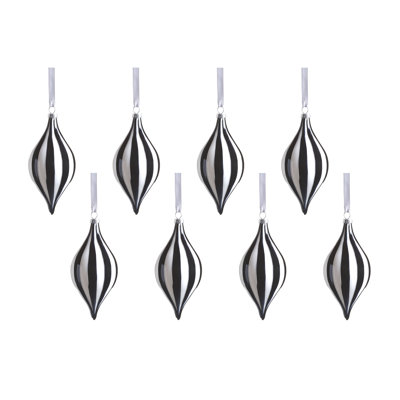 Ensemble d'ornement en verre 8 pièces à rayures monochromes, losange